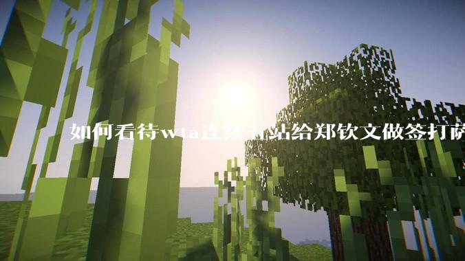 如何看待wta连续五站给郑钦文做签打萨巴？
